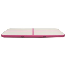 Tapis gonflable de gymnastique avec pompe 300x100x15cm PVC Rose 