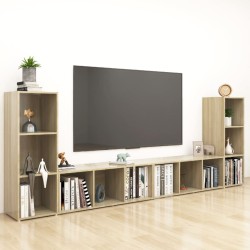 Meubles TV 4 pcs Chêne sonoma 107x35x37 cm Bois d'ingénierie 