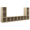 Meubles TV 4 pcs Chêne sonoma 107x35x37 cm Bois d'ingénierie 