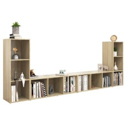 Meubles TV 4 pcs Chêne sonoma 107x35x37 cm Bois d'ingénierie 