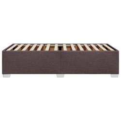 Cadre de lit sans matelas marron foncé 100x200 cm tissu 