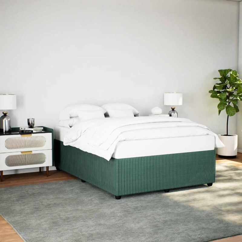 Cadre de lit sans matelas vert foncé 160x200 cm velours 