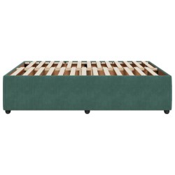 Cadre de lit sans matelas vert foncé 160x200 cm velours 