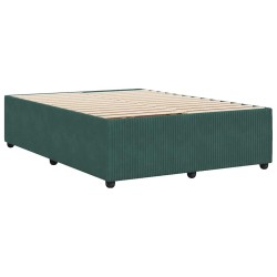 Cadre de lit sans matelas vert foncé 160x200 cm velours 
