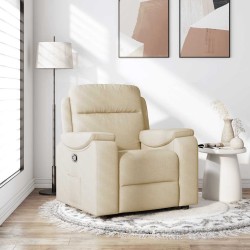 Fauteuil inclinable Crème Tissu 
