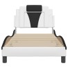 Cadre de lit sans matelas blanc et noir 90x190 cm similicuir 