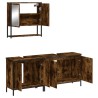 Ensemble de meubles de salle de bain 3 pcs Chêne fumé 