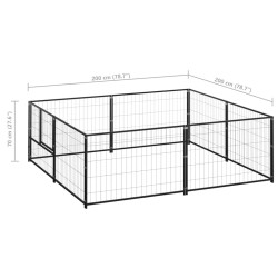 Chenil Noir 4 m² Acier 
