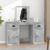 Coiffeuse avec miroir gris béton 130x50x132,5 cm 