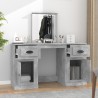 Coiffeuse avec miroir gris béton 130x50x132,5 cm 