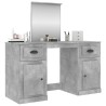 Coiffeuse avec miroir gris béton 130x50x132,5 cm 