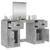 Coiffeuse avec miroir gris béton 130x50x132,5 cm 