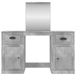 Coiffeuse avec miroir gris béton 130x50x132,5 cm 