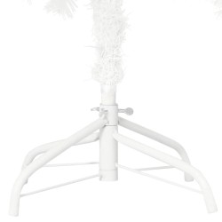 Arbre de Noël artificiel pré-éclairé et boules blanc 210 cm 