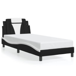 Cadre de lit avec LED sans matelas noir et blanc 90x200 cm 