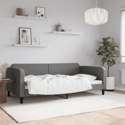 Lit de repos gris foncé 100x200 cm tissu 