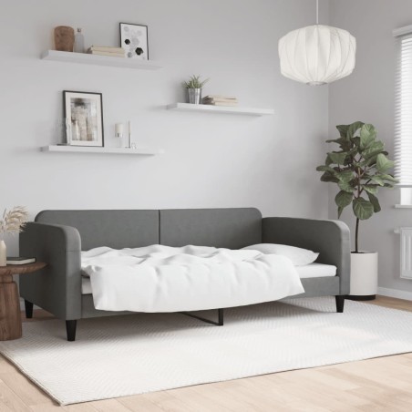 Lit de repos gris foncé 100x200 cm tissu 