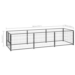Chenil Noir 3 m² Acier 