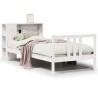 Lit bibliothèque sans matelas blanc 90x200cm bois de pin massif 