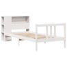 Lit bibliothèque sans matelas blanc 90x200cm bois de pin massif 