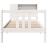 Lit bibliothèque sans matelas blanc 90x200cm bois de pin massif 