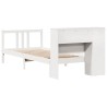 Lit bibliothèque sans matelas blanc 90x200cm bois de pin massif 