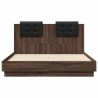 Cadre de lit sans matelas chêne marron 135x190 cm 