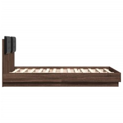 Cadre de lit sans matelas chêne marron 135x190 cm 