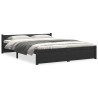 Cadre de lit sans matelas noir bois massif 150x200 cm 