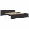 Cadre de lit sans matelas noir bois massif 150x200 cm 