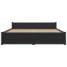 Cadre de lit sans matelas noir bois massif 150x200 cm 