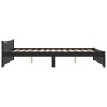 Cadre de lit sans matelas noir bois massif 150x200 cm 
