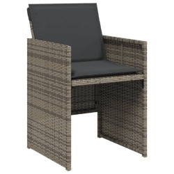 Chaises de jardin avec coussins lot de 4 gris résine tressée 