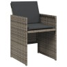 Chaises de jardin avec coussins lot de 4 gris résine tressée 