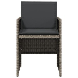 Chaises de jardin avec coussins lot de 4 gris résine tressée 