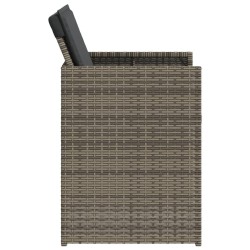 Chaises de jardin avec coussins lot de 4 gris résine tressée 