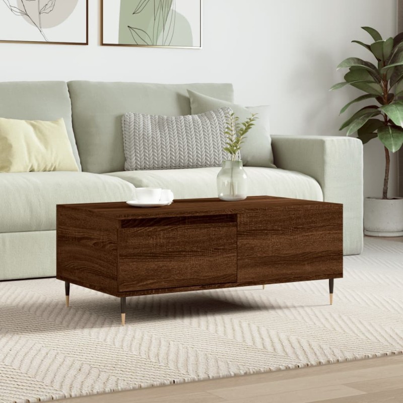 Table basse Chêne marron 90x50x36,5 cm Bois d'ingénierie Table basse Chêne marron 90x50x36,5 cm Bois d'ingénierie