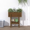 Jardinière marron miel 62x30x69 cm bois massif de pin  