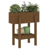 Jardinière marron miel 62x30x69 cm bois massif de pin  
