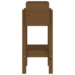 Jardinière marron miel 62x30x69 cm bois massif de pin  