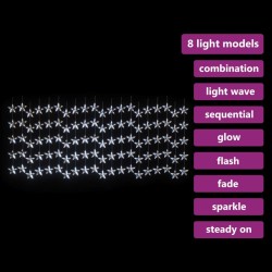 Guirlande lumineuse à étoiles LED 500 LED Blanc 8 fonctions 