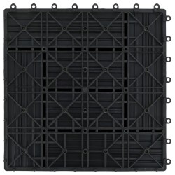 Carreau de terrasse 11 pcs WPC 30 x 30 cm 1 m² Noir 
