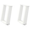 Pieds de table basse en U 2 pièces Blanc 28 x (42-43) cm Acier 