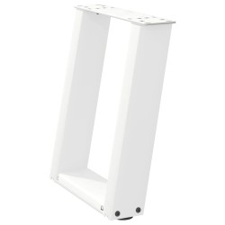 Pieds de table basse en U 2 pièces Blanc 28 x (42-43) cm Acier 