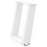 Pieds de table basse en U 2 pièces Blanc 28 x (42-43) cm Acier 