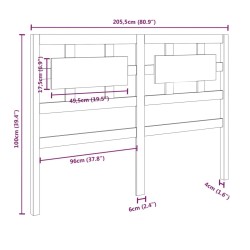 Tête de lit Marron miel 205,5x4x100 cm Bois massif de pin 