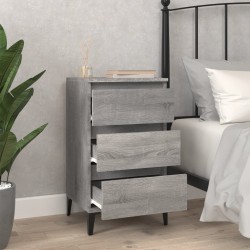 Table de chevet sonoma gris 40x35x70 cm bois d'ingénierie 