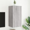 Meuble TV mural avec lumières LED sonoma gris 40,5x35x80 cm 