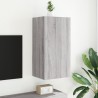 Meuble TV mural avec lumières LED sonoma gris 40,5x35x80 cm 