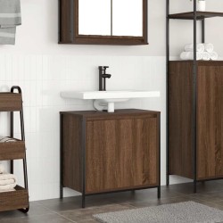 Meuble salle de bain lavabo chêne marron 60x34,5x60 cm 
